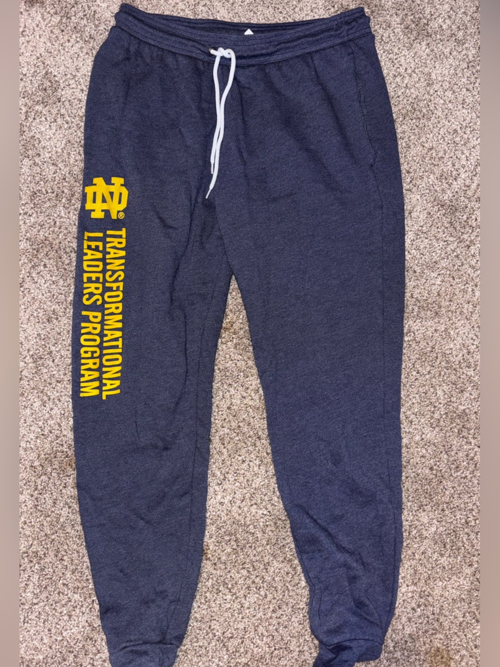 Bella Canvas Navy Sweatpants with Yellow Program Print
